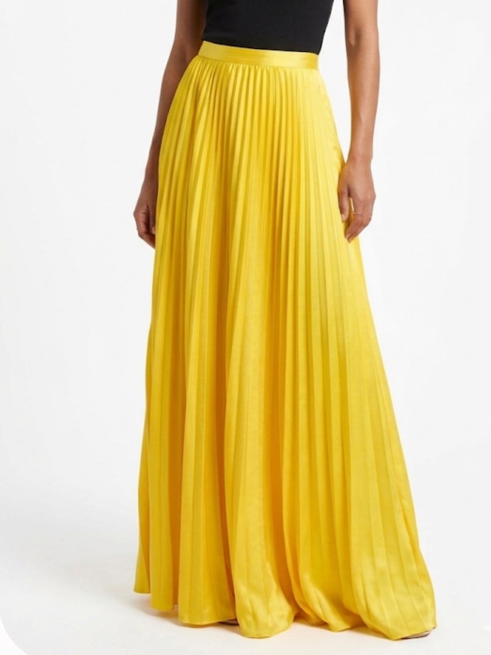 Amur Satin Pleated Maxi Skirt